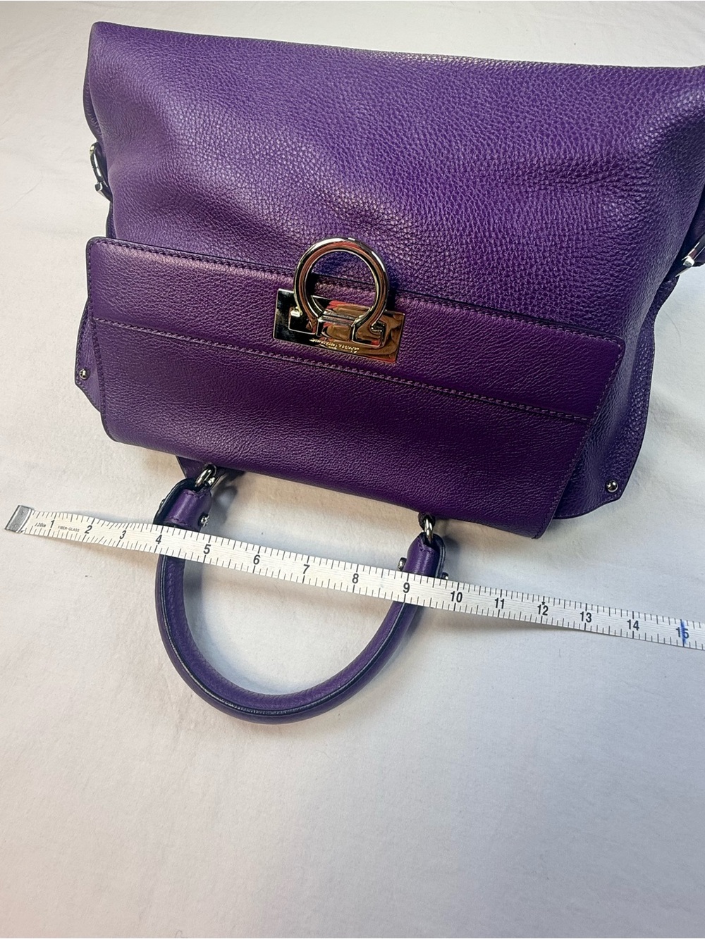 Salvatore Ferragamo Sofia Purple Satchel - Picture 10 of 12